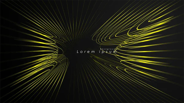 Dalgalı fütüristik sarı çizgilerin soyut arka planı
