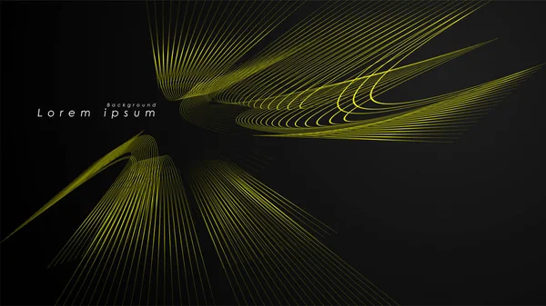 Dalgalı fütüristik sarı çizgilerin soyut arka planı