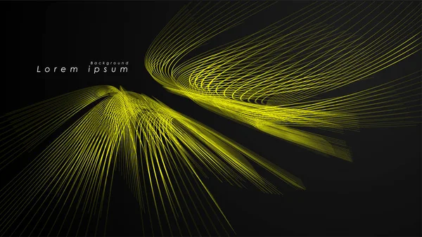 Dalgalı fütüristik sarı çizgilerin soyut arka planı