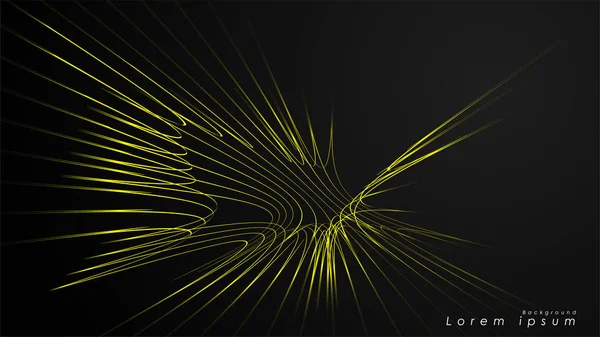 Dalgalı fütüristik sarı çizgilerin soyut arka planı