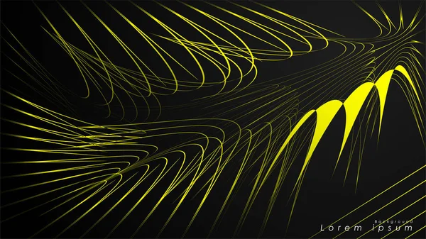 Dalgalı fütüristik sarı çizgilerin soyut arka planı