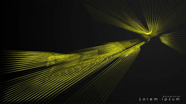 Dalgalı fütüristik sarı çizgilerin soyut arka planı