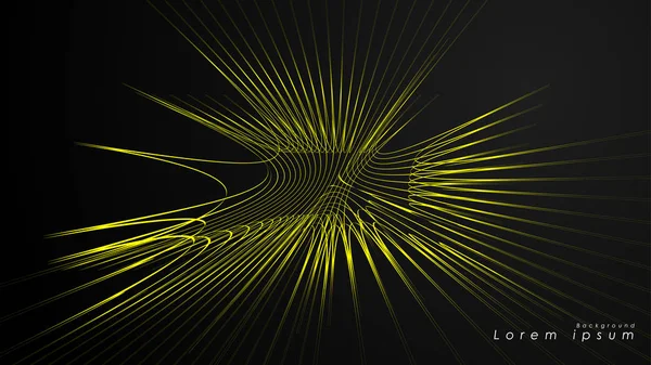 Dalgalı fütüristik sarı çizgilerin soyut arka planı