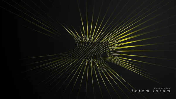 Dalgalı fütüristik sarı çizgilerin soyut arka planı