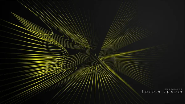 Dalgalı fütüristik sarı çizgilerin soyut arka planı