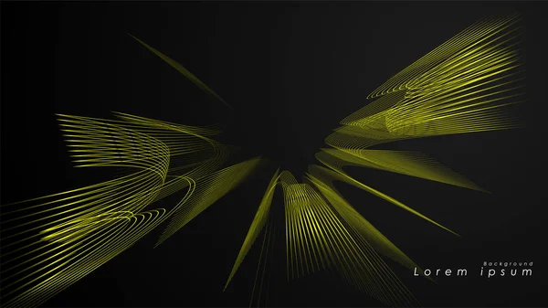 Dalgalı fütüristik sarı çizgilerin soyut arka planı