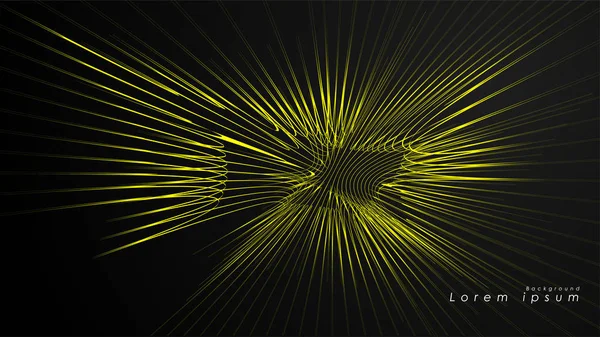 Dalgalı fütüristik sarı çizgilerin soyut arka planı