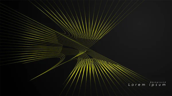 Dalgalı fütüristik sarı çizgilerin soyut arka planı