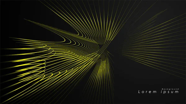 Dalgalı fütüristik sarı çizgilerin soyut arka planı