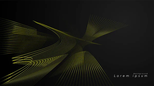 Dalgalı fütüristik sarı çizgilerin soyut arka planı