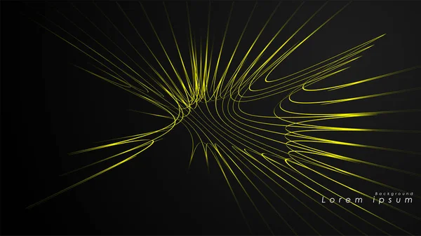 Dalgalı fütüristik sarı çizgilerin soyut arka planı