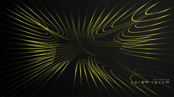 Dalgalı fütüristik sarı çizgilerin soyut arka planı