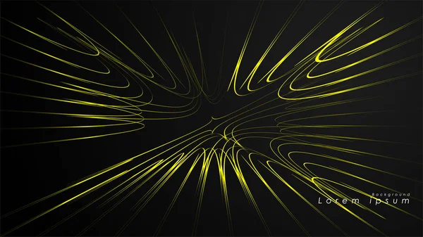 Dalgalı fütüristik sarı çizgilerin soyut arka planı