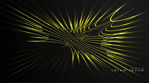 Dalgalı fütüristik sarı çizgilerin soyut arka planı