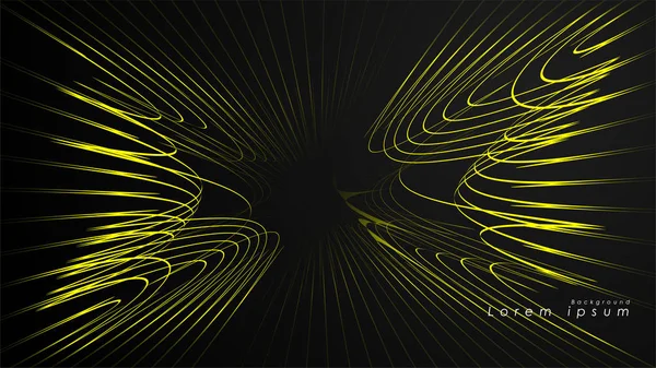 Dalgalı fütüristik sarı çizgilerin soyut arka planı