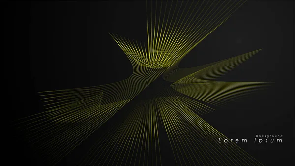 Dalgalı fütüristik sarı çizgilerin soyut arka planı