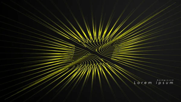 Dalgalı fütüristik sarı çizgilerin soyut arka planı