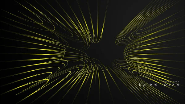 Dalgalı fütüristik sarı çizgilerin soyut arka planı