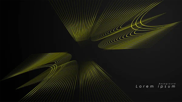 Dalgalı fütüristik sarı çizgilerin soyut arka planı