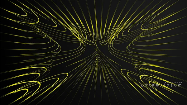 Dalgalı fütüristik sarı çizgilerin soyut arka planı