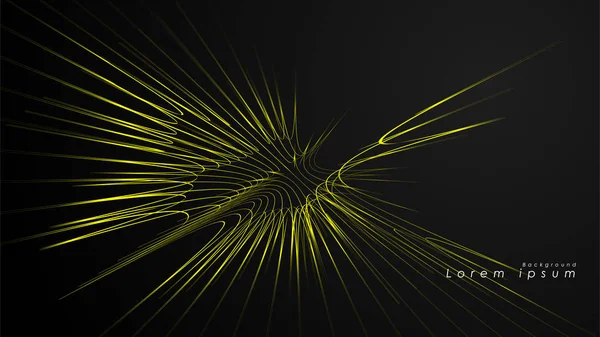 Dalgalı fütüristik sarı çizgilerin soyut arka planı