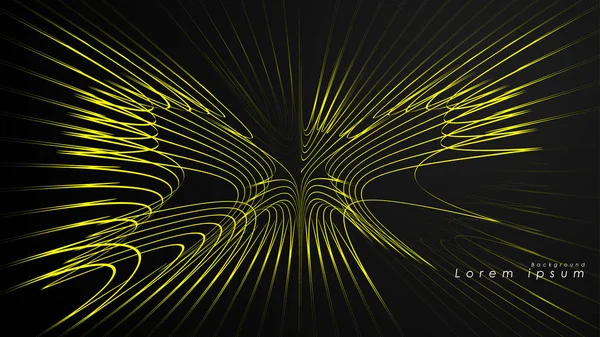 Dalgalı fütüristik sarı çizgilerin soyut arka planı