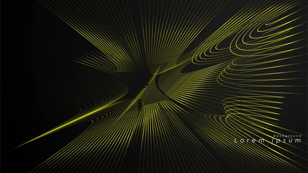 Dalgalı fütüristik sarı çizgilerin soyut arka planı