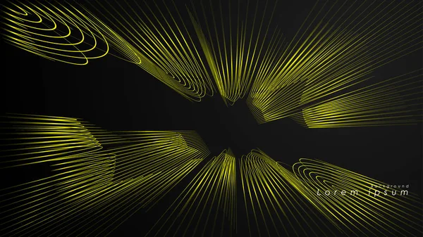 Dalgalı fütüristik sarı çizgilerin soyut arka planı