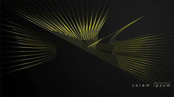 Dalgalı fütüristik sarı çizgilerin soyut arka planı