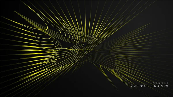 Dalgalı fütüristik sarı çizgilerin soyut arka planı