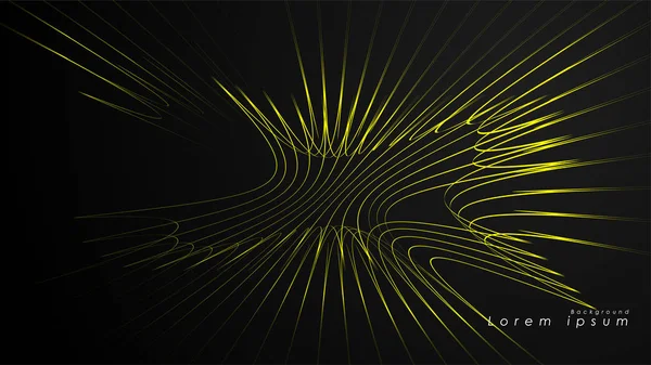 Dalgalı fütüristik sarı çizgilerin soyut arka planı