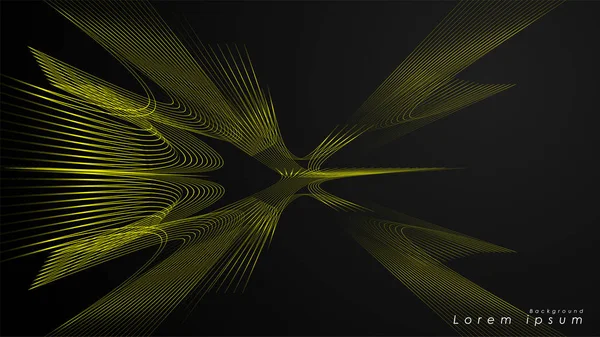 Dalgalı fütüristik sarı çizgilerin soyut arka planı