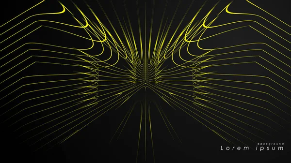 Dalgalı fütüristik sarı çizgilerin soyut arka planı