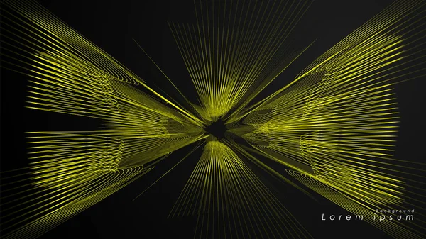 Dalgalı fütüristik sarı çizgilerin soyut arka planı