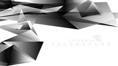 Soyut Degrade siyah Beyaz Geometrik Arka Plan. Vektör İllüstrasyonu