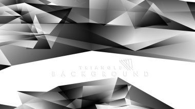 Soyut Degrade siyah Beyaz Geometrik Arka Plan. Vektör İllüstrasyonu