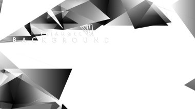 Soyut Degrade siyah Beyaz Geometrik Arka Plan. Vektör İllüstrasyonu