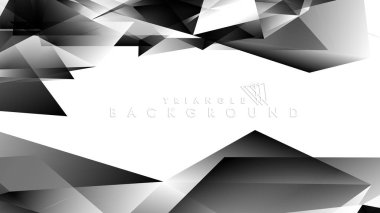 Soyut Degrade siyah Beyaz Geometrik Arka Plan. Vektör İllüstrasyonu