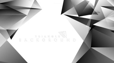 Soyut Degrade siyah Beyaz Geometrik Arka Plan. Vektör İllüstrasyonu