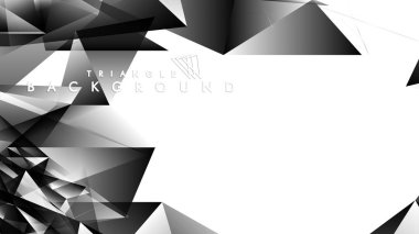 Soyut Degrade siyah Beyaz Geometrik Arka Plan. Vektör İllüstrasyonu