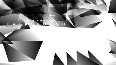 Soyut Degrade siyah Beyaz Geometrik Arka Plan. Vektör İllüstrasyonu