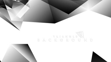 Soyut Degrade siyah Beyaz Geometrik Arka Plan. Vektör İllüstrasyonu