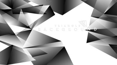 Soyut Degrade siyah Beyaz Geometrik Arka Plan. Vektör İllüstrasyonu