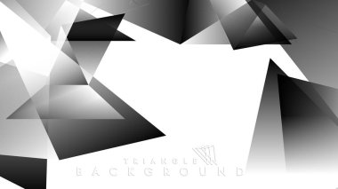 Soyut Degrade siyah Beyaz Geometrik Arka Plan. Vektör İllüstrasyonu