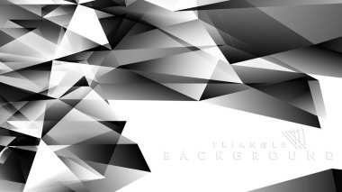 Soyut Degrade siyah Beyaz Geometrik Arka Plan. Vektör İllüstrasyonu