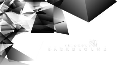 Soyut Degrade siyah Beyaz Geometrik Arka Plan. Vektör İllüstrasyonu