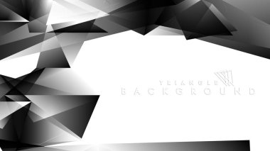 Soyut Degrade siyah Beyaz Geometrik Arka Plan. Vektör İllüstrasyonu