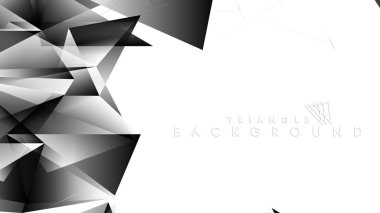 Soyut Degrade siyah Beyaz Geometrik Arka Plan. Vektör İllüstrasyonu