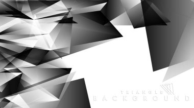 Soyut Degrade siyah Beyaz Geometrik Arka Plan. Vektör İllüstrasyonu