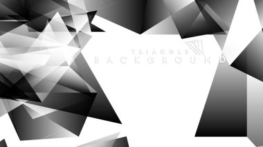 Soyut Degrade siyah Beyaz Geometrik Arka Plan. Vektör İllüstrasyonu